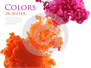 Acrylic colors in water. Abstract background.