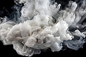 Acrylic ink in water with smoke. White with silver swirling fog abstract background vibrant colours wallpaper mix