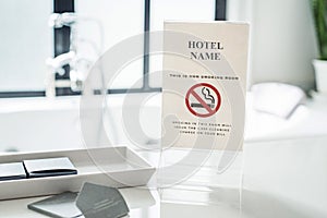 Acrylic non smoking room sign 02
