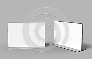 Acrylic Poster Menu Holder Perspex Leaflet Display Stand A3 A4 A5 A6 A7 A8 & A9. 3d render illustration. photo