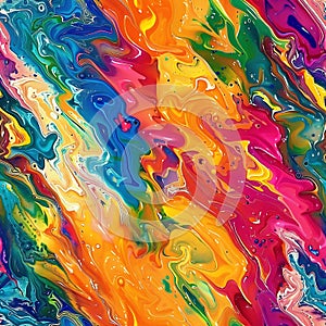 Acrylic Pour Painting with Bold, Bright Colors