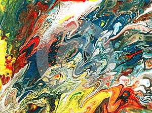 Acrylic pouring. Multicolor colourful background