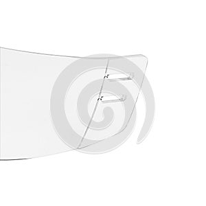 Acrylic Transparent Protective Visor for Hockey Helmet on White Background with Shadow