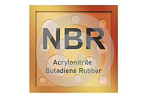 Acrylonitrile butadiene rubber (NBR) polymer symbol isolated