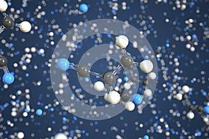 Acrylonitrile molecule. Conceptual molecular model. Chemical 3d rendering