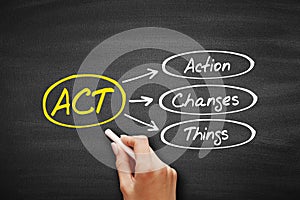 ACT - Action Changes Things acronym, business concept background