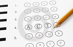 ACT multiple choice photo