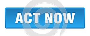 act now button. act now square isolated push button.