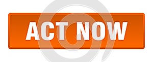 act now button. act now square isolated push button.