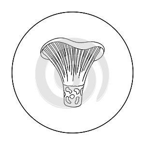 Actarius indigo icon in outline style isolated on white background. Mushroom symbol stock vector illustration. photo