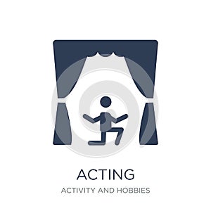 Acting icon. Trendy flat vector Acting icon on white background