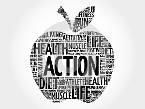 Action apple word cloud