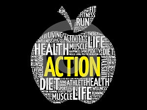 Action apple word cloud