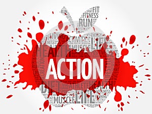 Action apple word cloud