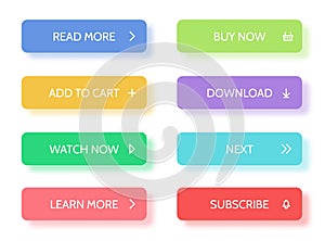 Action button set. Rounded vector continue navigation web element