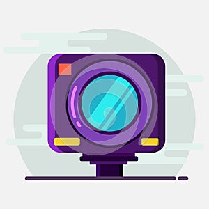 Action camera concept icon vector illustration in flat style