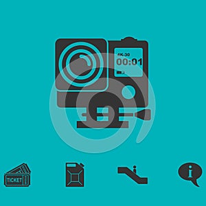 Action camera icon flat