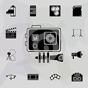 action camera icon. Universal set of equipment photography for website design and development, app development