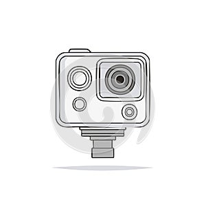 Action Camera Illustration, Digital Device, Gray and Black, Technology Equipment