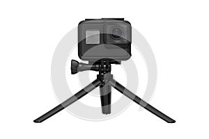 Action camera isolated on white background - clipping paths