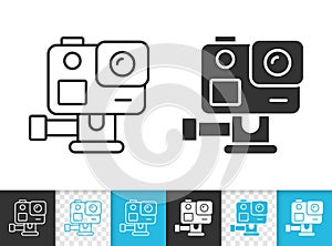 Action Camera simple black line vector icon