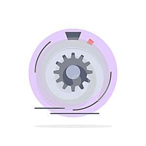 Action, fast, performance, process, speed Flat Color Icon Vector