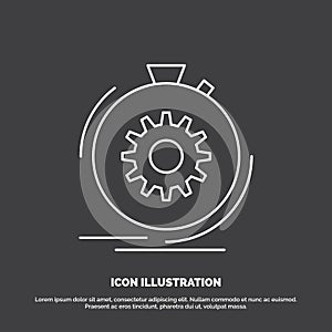 Action, fast, performance, process, speed Icon. Line vector symbol for UI and UX, website or mobile application