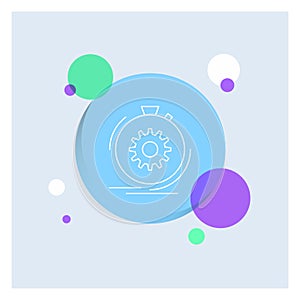 Action, fast, performance, process, speed White Line Icon colorful Circle Background