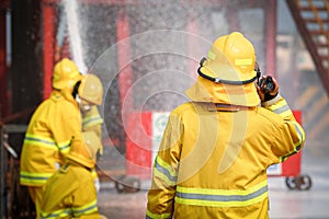 Action of fireman in emergency case.