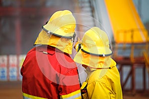 Action of fireman in emergency case.