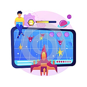 Action game abstract concept vector illustration.