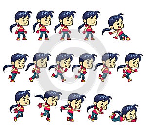 Action Girl Game Sprites