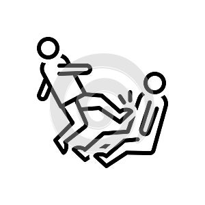 Black line icon for Action, attack and violent photo
