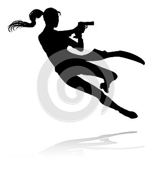 Action Movie Shoot Out Person Silhouette