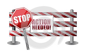 Action needed barrier illustration design photo