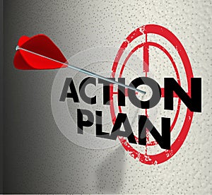 Action Plan Arrow Hitting Target Aim Focus Goal Objective