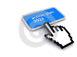 Action plan 2024 button on white