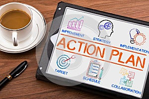 Action Plan chart with keywords and elements photo