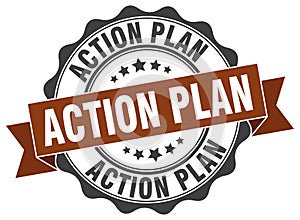 action plan seal. stamp
