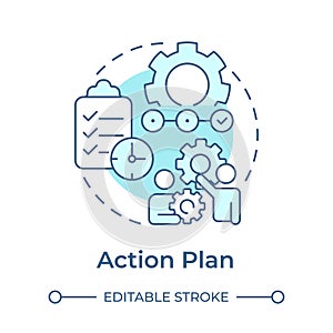Action plan soft blue concept icon