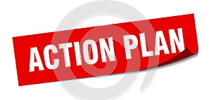 action plan sticker. action plan square sign. action plan