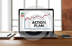 ACTION PLAN Strategy Vision Planning , Creative Development Process , business man of plan