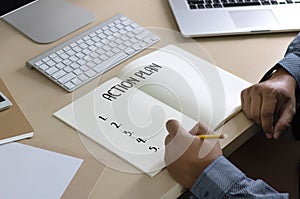 ACTION PLAN Strategy Vision Planning , Creative Development Process , business man of plan