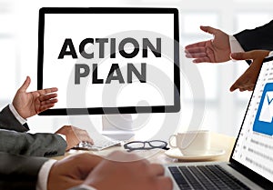 ACTION PLAN Strategy Vision Planning , Creative Development Process , business man of plan
