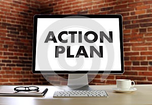 ACTION PLAN Strategy Vision Planning , Creative Development Process , business man of plan
