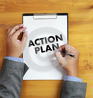 ACTION PLAN Strategy Vision Planning , Creative Development Process , business man of plan