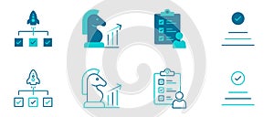 Action plan unique design icon set. Vector and illustrator