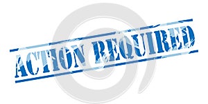 Action required blue stamp