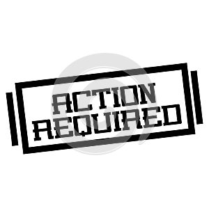 ACTION REQUIRED stamp on white