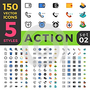 Action Settings 150 line flat isometric mobile web